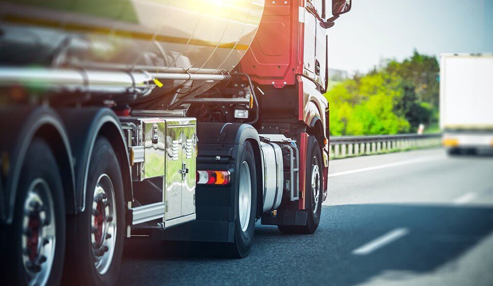 Tanker truck on the freeway